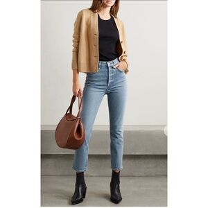 AGOLDE RILEY CROPPED HIGH WAISTED JEANS